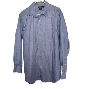 Polo Ralph Lauren Long Sleeve Button Shirt Mens 17 1/2 34/35 Blue Striped